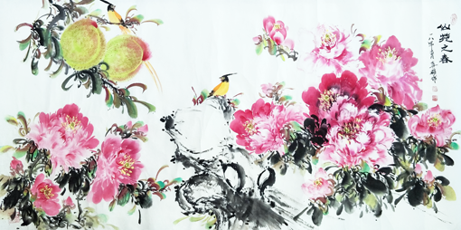 崔先寿作品《仙苑之春》