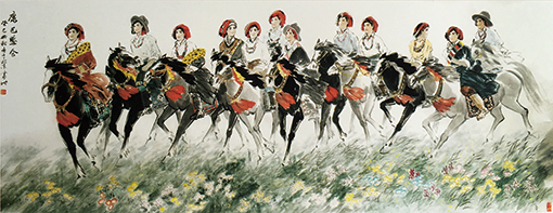 徐震时《康巴盛会》145cm×380cm2013年.jpg