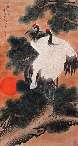 《松鹤延年》58cmx107cm.JPG