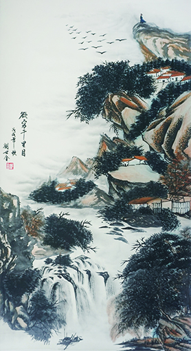 刘世全作品《欲穷千里目》规格：138cmx69cm.JPG