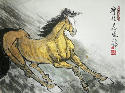 张焯作品 《神骏追风》规格：69cmX50cm.jpg