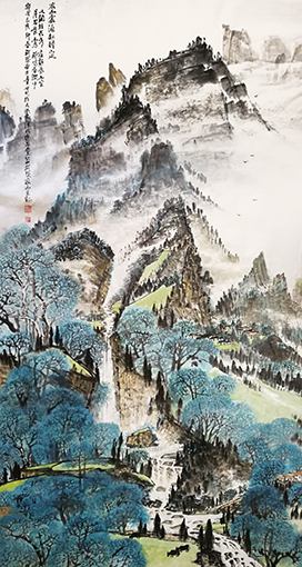 童世明作品《家山云涌起晴岚》规格：98cmx198cm 创作年代：2019年.jpg