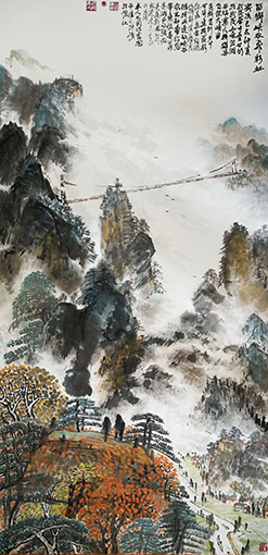 童世明作品《苗乡峡谷飞彩虹》规格：68cmx138cm 创作年代：2019年.jpg