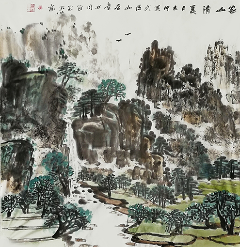 童世明作品《家山清夏》规格：68cmx68cm 创作年代：2019年.jpg