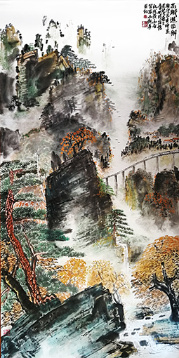 童世明作品《高铁进苗乡》规格：68cmx138cm 创作年代：2019年.jpg