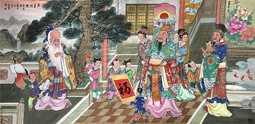 马志强作品10《成田界画： 三星拱照》.jpg