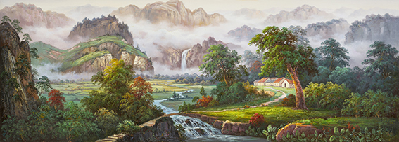 黎文油画作品 《太行山》.JPG
