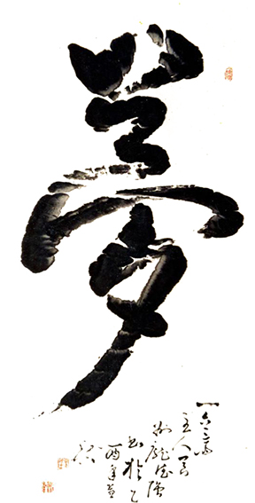 作品1 庞德强立体书法《梦》 书于2007年秋  规格：四尺整宣.jpg