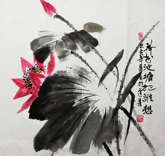 蔡灿作品《荷花池塘把谁想》.jpg