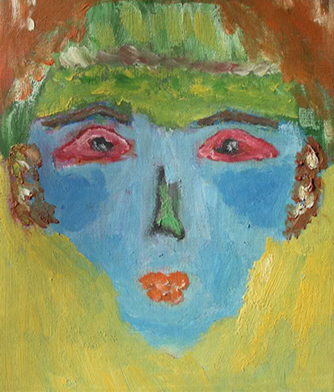 周咏梅作品2《凝视》 布面画板油画 24X30cm 1997年.png