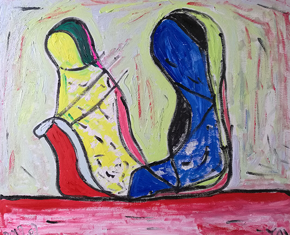周咏梅作品7《恋》 布面画板油画 60X50cm 2019年.jpg