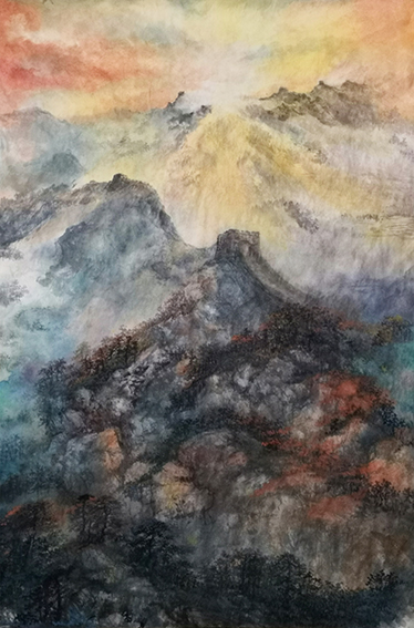 盛絜作品6《雄立东方》 规格：68cm×110cm.jpg