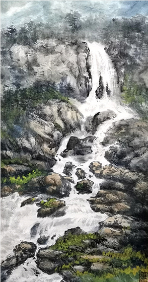 盛絜作品2《春潮源》 规格：36cm×68cm.jpg