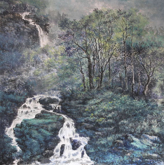 盛絜作品13《闲步深林寻八音》规格：67cm×68cm.jpg