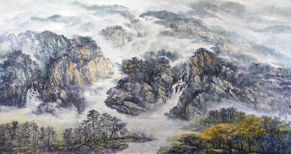 盛絜作品18《望山》规格：165cm×94cm.jpg